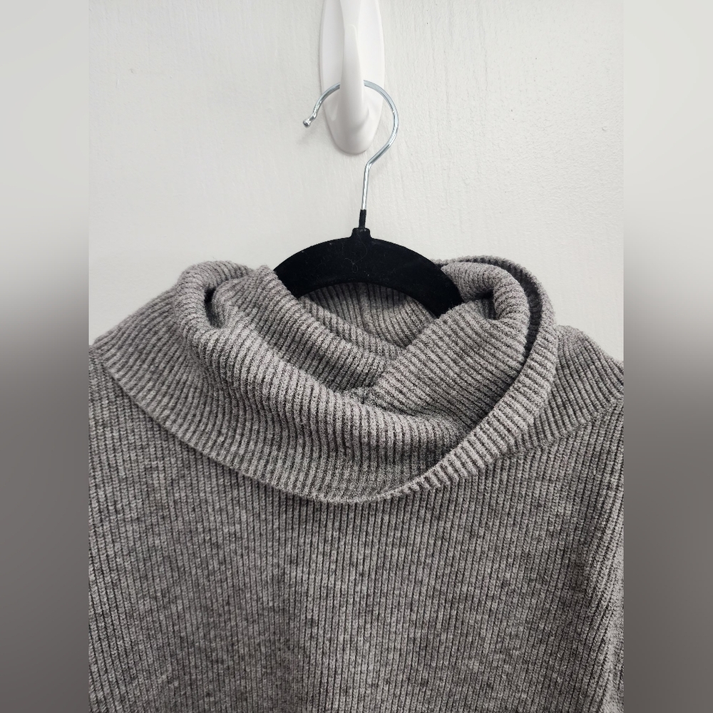 Free People Gray Cowl Neck Sweater Oversized Knit - Picture 7 of 14